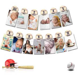 Baseball Birthday Decorations,Baseball Monthly Photo Banner,Baseball First Birthday, Shower Picture Banner