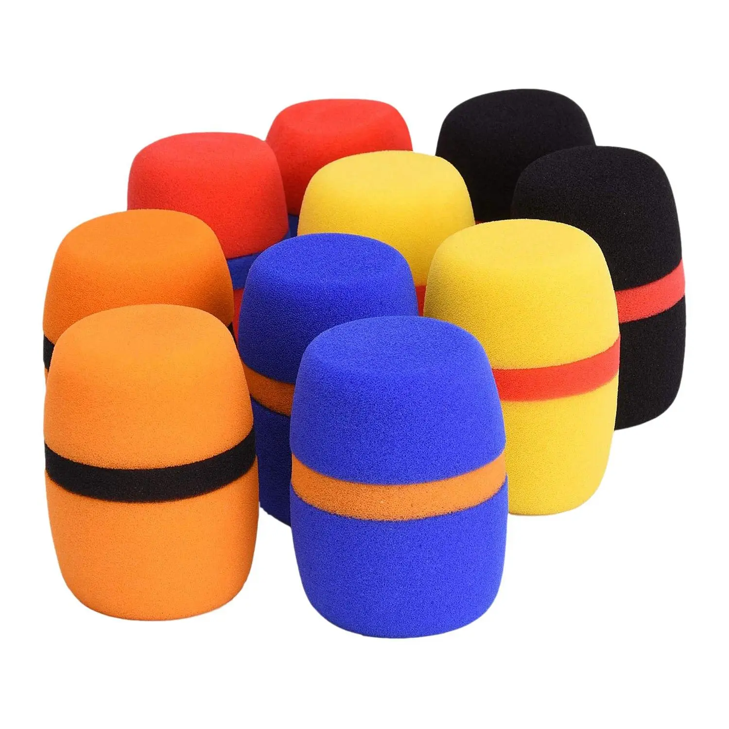 10Pcs Thickened Foam Microphone Covers, Dustproof Windscreen for KTV Handheld Headsets, Soft Sponge Replacement Accessories with Wind Protection