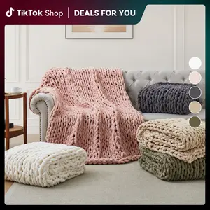 PEACENEST Chenille Knit Throw Blanket 50"x60" Soft Cozy Couch Blanket Machine Washable Sofa Throw for Bedroom & Living Room Decor in Multiple Colors Mother's Day Gift