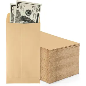 ACKO #7   Envelopes for  3 1/2 x 6 1/2 Small Envelope with Gummed Flap for  budgeting,  or  Saving, Brown  Envelopes 500 Pack