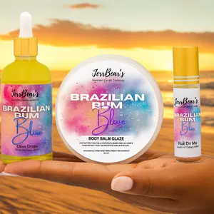 JerrBear Trio - Body Glaze RollOn & Glow Drops for Radiant Skin Repair Hydration Moisturizer Scented Cosmetic