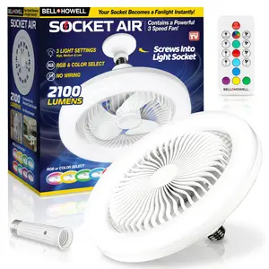 Bell+Howell Socket Air - Light Socket Fan Light with RGB Color Changing