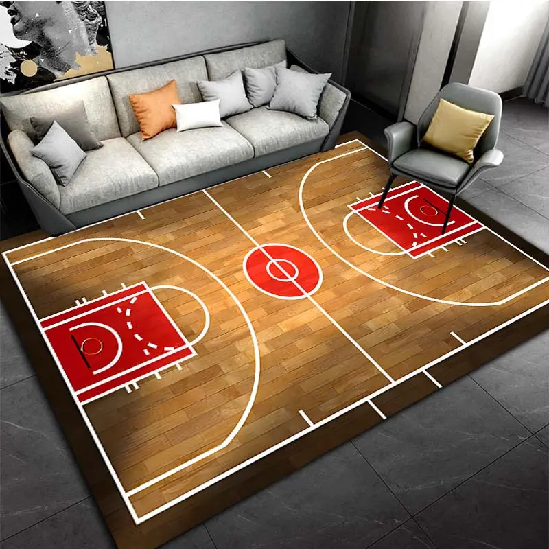 Basketball court pattern carpet doormat, non-floor, living room decorative carpet, available in three sizes D casual home decor mat anti slip floor mat