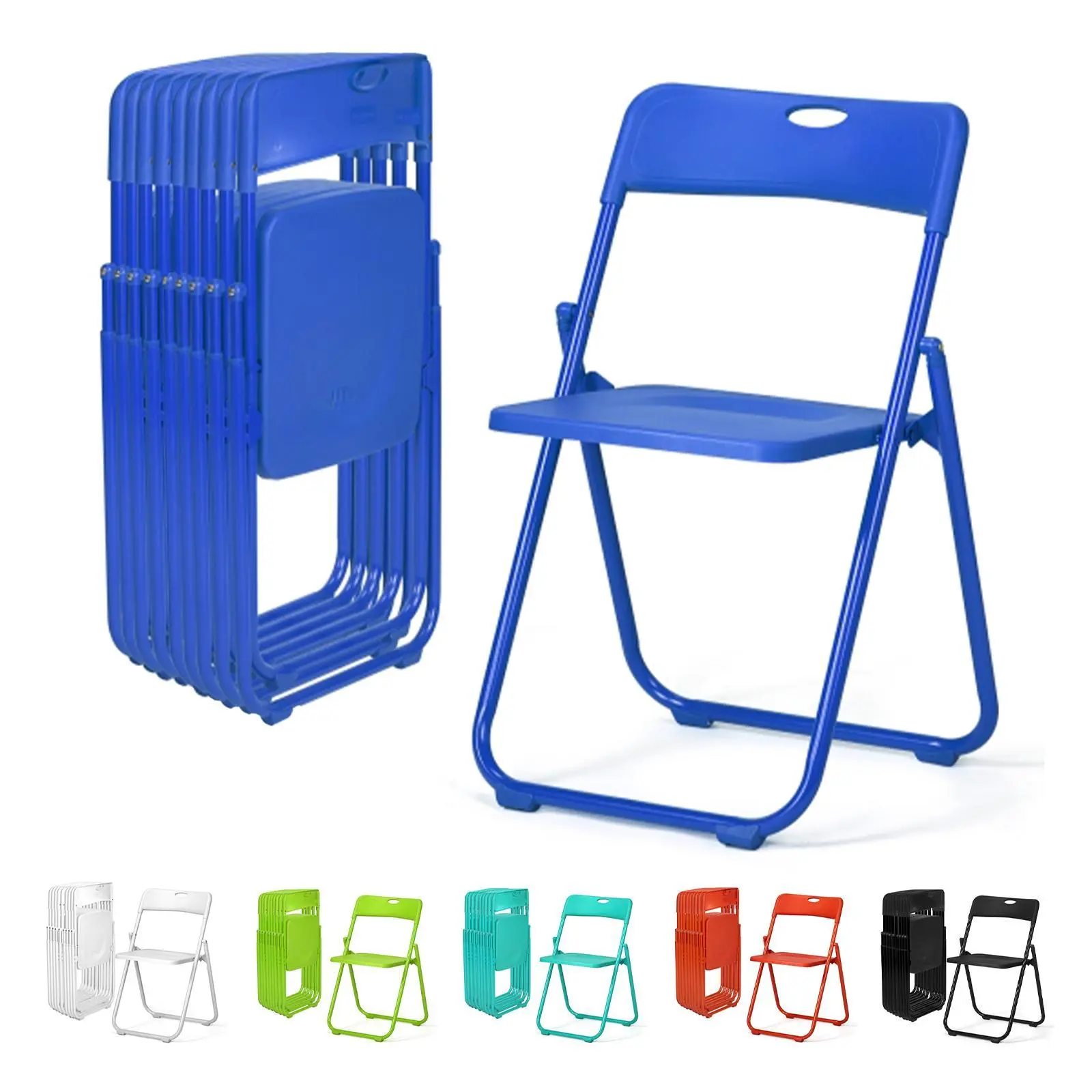 Ubesgoo Lightweight Folding Plastic Chair (4/6/10 Pcs, 4 Pack Option), 300LBS Reinforced Frame, Easy Carry Portable Living Room Furniture for Wedding Party Indoor Outdoor Events (6 Colors), Lightweight Folding Chair