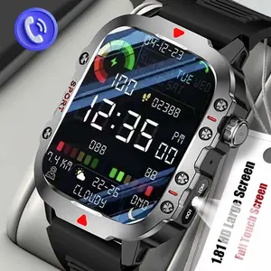 Business Smart Watch 2.01 Inch Screen Wireless calling/Dial Smartwatch for Fitness Multi-Sport Modes Call & Message Alerts Custom Wallpaper LED Light Smartwatch Flashlight Waterproof Smartwatch Compatible With iOS/android