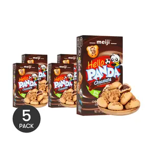 MEIJI Panda Chocolate Cream Biscuits - 5 Packs, 60g Each - Random Packaging