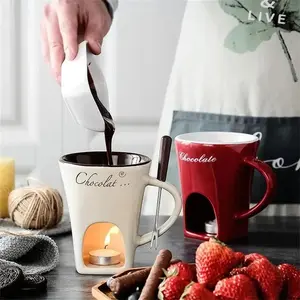 Chocolate Melting Cup - Elegant Design for Chocolate Lovers - Ideal for Chocolate Dipping and Baking Drinkware Mug