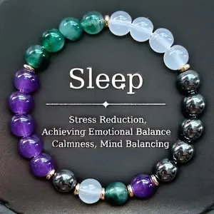 Natural Crystal Gemstone Bracelet – Fashion Costume Jewelry for Stress Reduction and Mind-Emotional Balancing