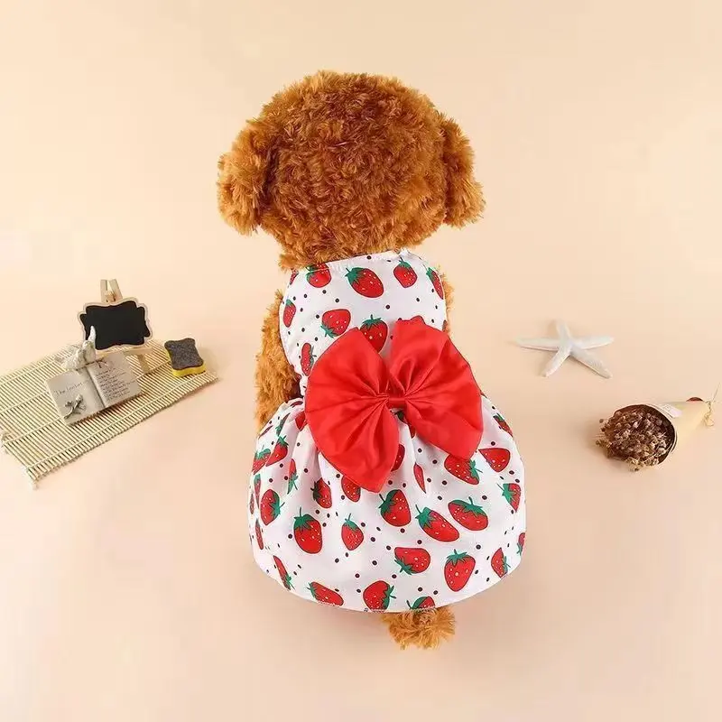 New Cute Dog Cat Dress, Puppy Clothes, Teddy French Bulldog Bichon Pomeranian Blue Cat Kitten Costume, Multiple Colors & Sizes Available