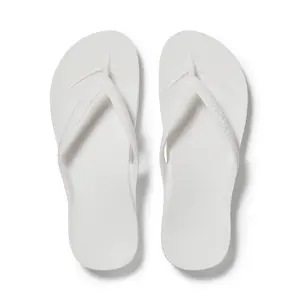 Arch Support Flip Flops - Comfortable & Supportive Sandals for Women & Men - White - Archies Footwear