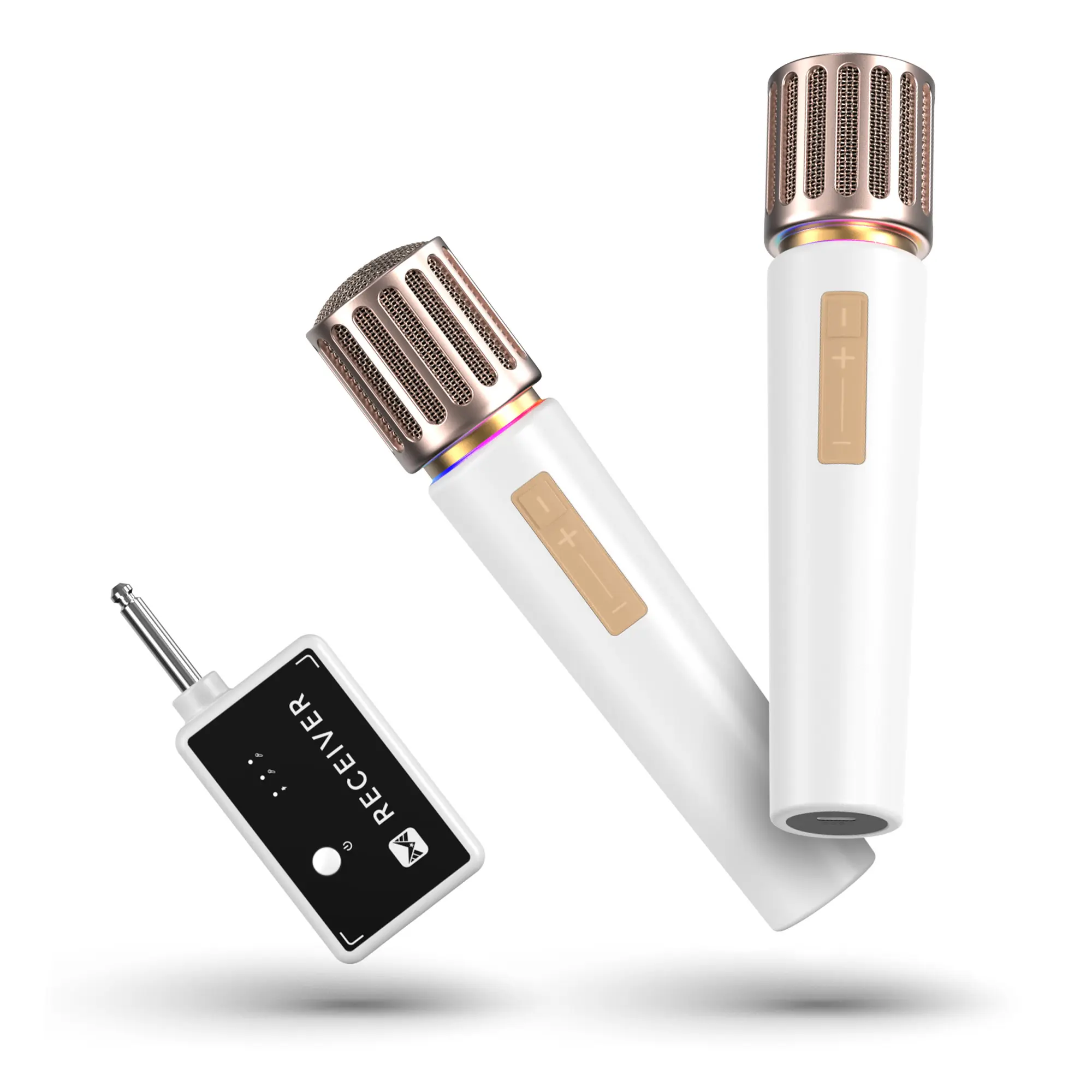 Wireless Microphones, Microphone with One-to-One Chip Connection, Controllable LED Lights, 40H Duration, 200FT Range Free Sing, Volume Control Microphone for Singing, Speech, Home Party, Tiktok summerwins