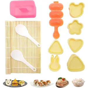 Onigiri Mold & Spam Musubi Maker Kit - Includes Rice Ball Mold, Sushi Rolling Mat, Triangle, Heart, Plum Blossom, Bear,  Rice Molds, Rice Ladle & More for Creative Rice Shaping