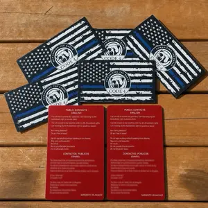 5 Piece Thin Blue Line Flag Código 4 – Humanizing the Badge | Set de 5 Calcomanías Línea Azul para Auto y Hogar