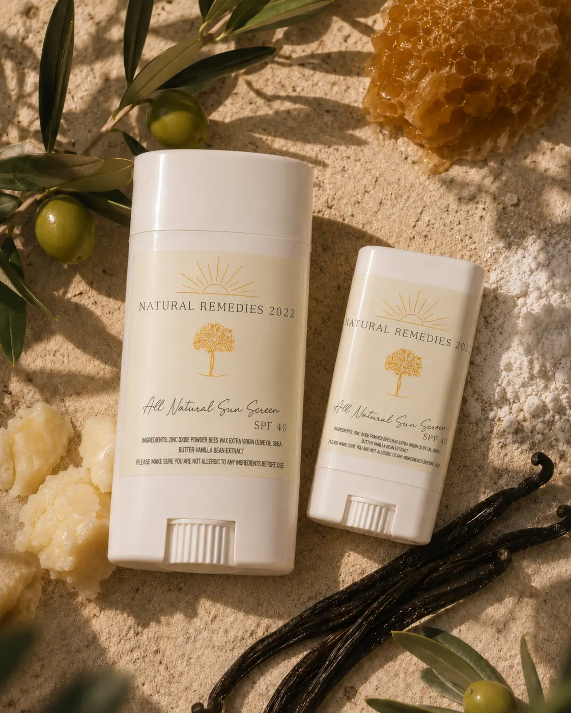 Natural Remedies 2022 All Natural Sunscreen SPF 40 - Dry, Chemical-Free, Vanilla Extract, 20g, Limited Edition, Made in the US, Facial, Gentle