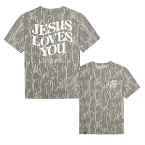 Jesus Loves You - Mossy Oak Bottomland Camo Tee For Men And Women, Mossy Oak gift for dad 2026.