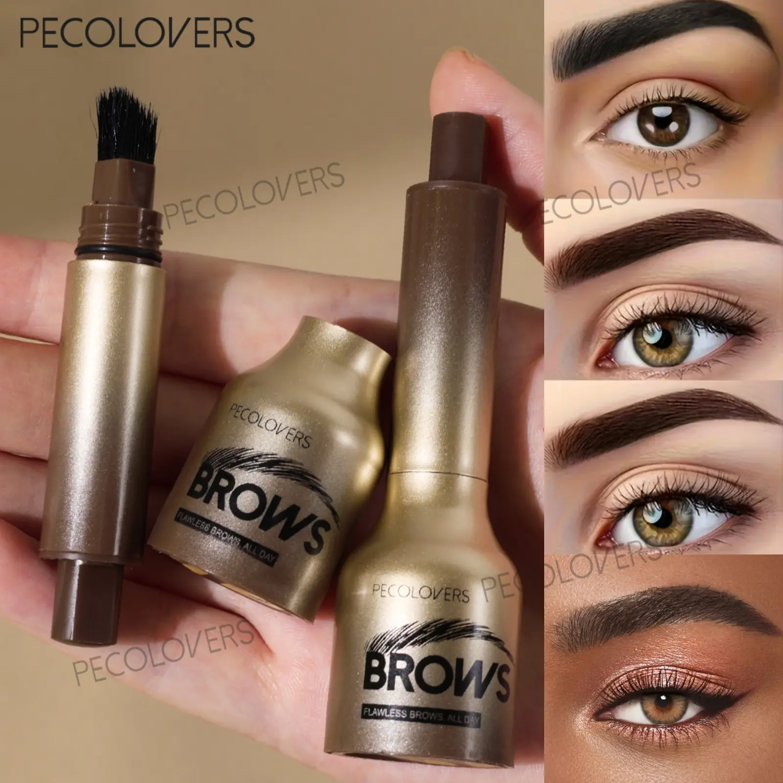 1PC Waterproof and Long-lasting Eyebrow Tint with Brush, Long-lasting Waterproof, Push-type Design, Easy To Shape Natural and Wild Eyebrows, Eyebrow Cosmetics, Eyebrow Makeup Products, Eyebrow Pencil