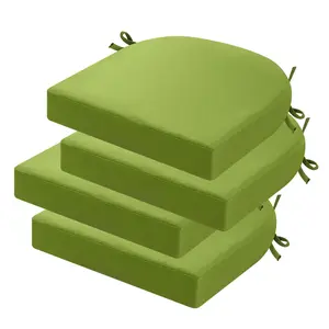 idee-home Outdoor Chair Cushions Set of 4, Thick 17" x 17" x 3" Patio Chair Cushions for Outdoor Furniture Waterproof with Ties, Outdoor Seat Cushion, Patio Chair Pads Dining