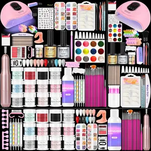 Major Dijit Acrylic Nail Kit with LED Lamp & Electric Drill - 12 Colors Acrylic Powder Monomer, Base/Top Coat, Tips/Glitter/Nail Charms|   Nail Kit for Beginners with Everything