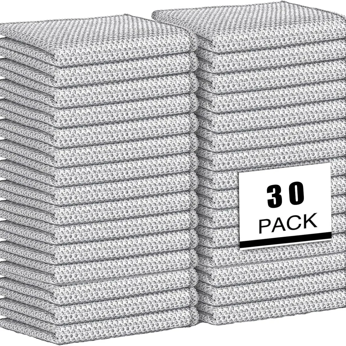 30pcs Dual-Sided Thickened Non-Scratch Mesh Multipurpose Cleaning Cloths, Reusable Washable Polyester Brush Pads, Kitchen Bathroom Floor Wall Cleaner, Super Absorbent Reusable
