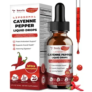 Totaria Cayenne Pepper Drops | 13-in-1 Liposomal Formula with Vitamin B3, Hawthorn Berry, Panax Ginseng, Berberine, Beet Root & Turmeric