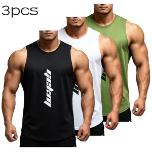 3-Pack Men’s Fitness Tank Tops — Casual, Breathable Printed Sleeveless Base Layer Shirts