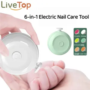 Electric Nail Care Tool – Rechargeable Nail Trimmer for Newborns, Toddlers, Teenagers & Adults, 6-in-1 Electric Nail File with Polishing Heads, Safe & Gentle Wireless Foot Care Machine for Baby, Kids, Seniors, Professional Home Manicure Pedicure Kit