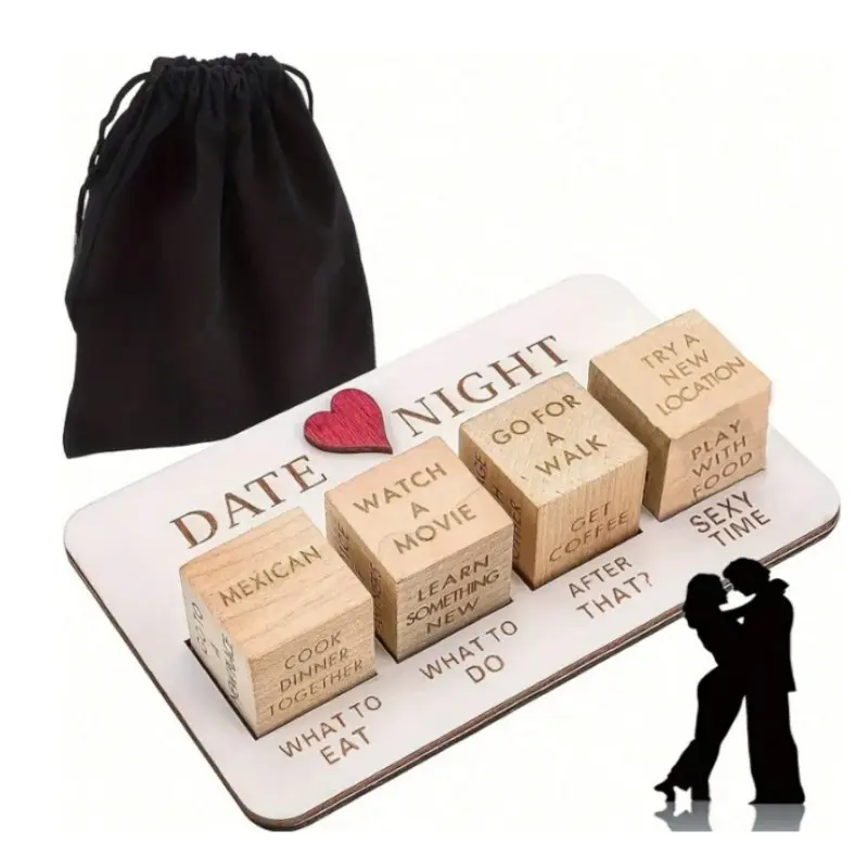 Wooden Date Night Dice Set, Durable, Perfect for Romantic Dates & Fun Gatherings, Ideal Gift for Couples, Enhance Your Connection