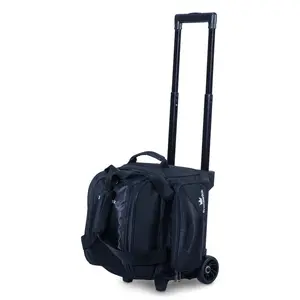Brunswick Zone Single Roller Bowling Bag - Multiple Colors, Single Bowling Ball, Retractable Handle, Rubber Wheels, Large Front Zipper Pocket, Holds up to size 12 Shoe