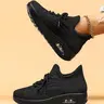 Women's Lace-Up Low-Top Knit Running Shoes, Breathable, Comfortable Round-Toe Sneakers for Casual Daily Wear, Footwear, Sports Shoes