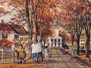 "Buncha' Halloweeners" High Quality Canvas Print Home Decor Art Wall Hanging Whimsical Bob's Burgers Theme Festive Spooky Artistic wall decor wall art posters