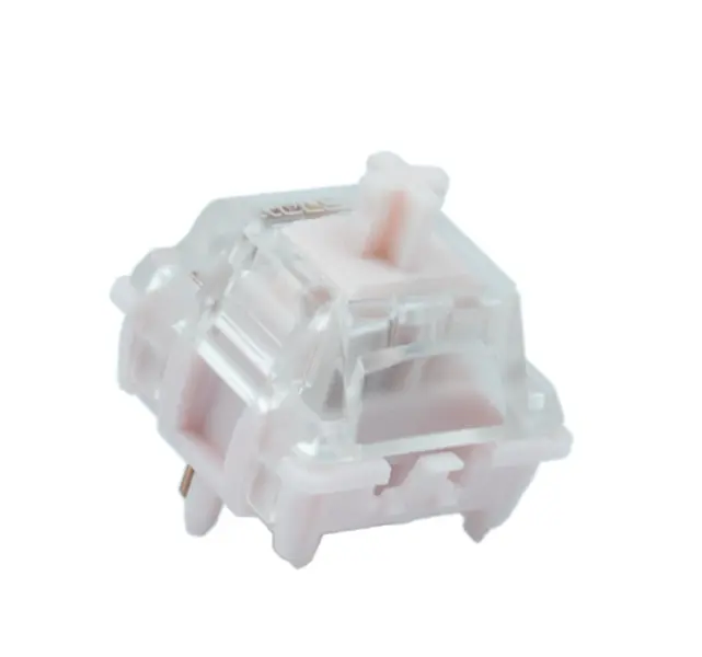 GATERON Strawberry Jelly Series 5-Pin Factory Pre-Lubed Linear Switches - Transparent Top, RGB Backlit, Full POM Stem, Low-Friction Composition, Corrosion Resistance, Durability, Integrated Sloped Light Guide for MX Mechanical Keyboards (110PCS)