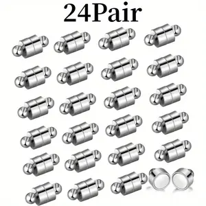 24Pairs Necklace and Bracelet Magnetic Converters with Locking Clasps for Jewelry Extension Bracelet Necklace Making summervibes