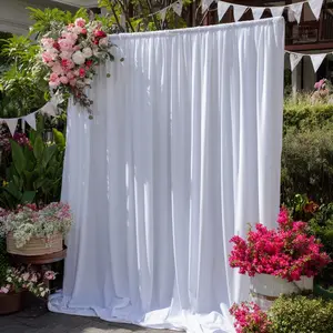 1pc High Elasticity Multi-Color Background Curtain, Fast Installation Rod Design, Wedding Stage Party Decoration, Reusable Washable Fabric