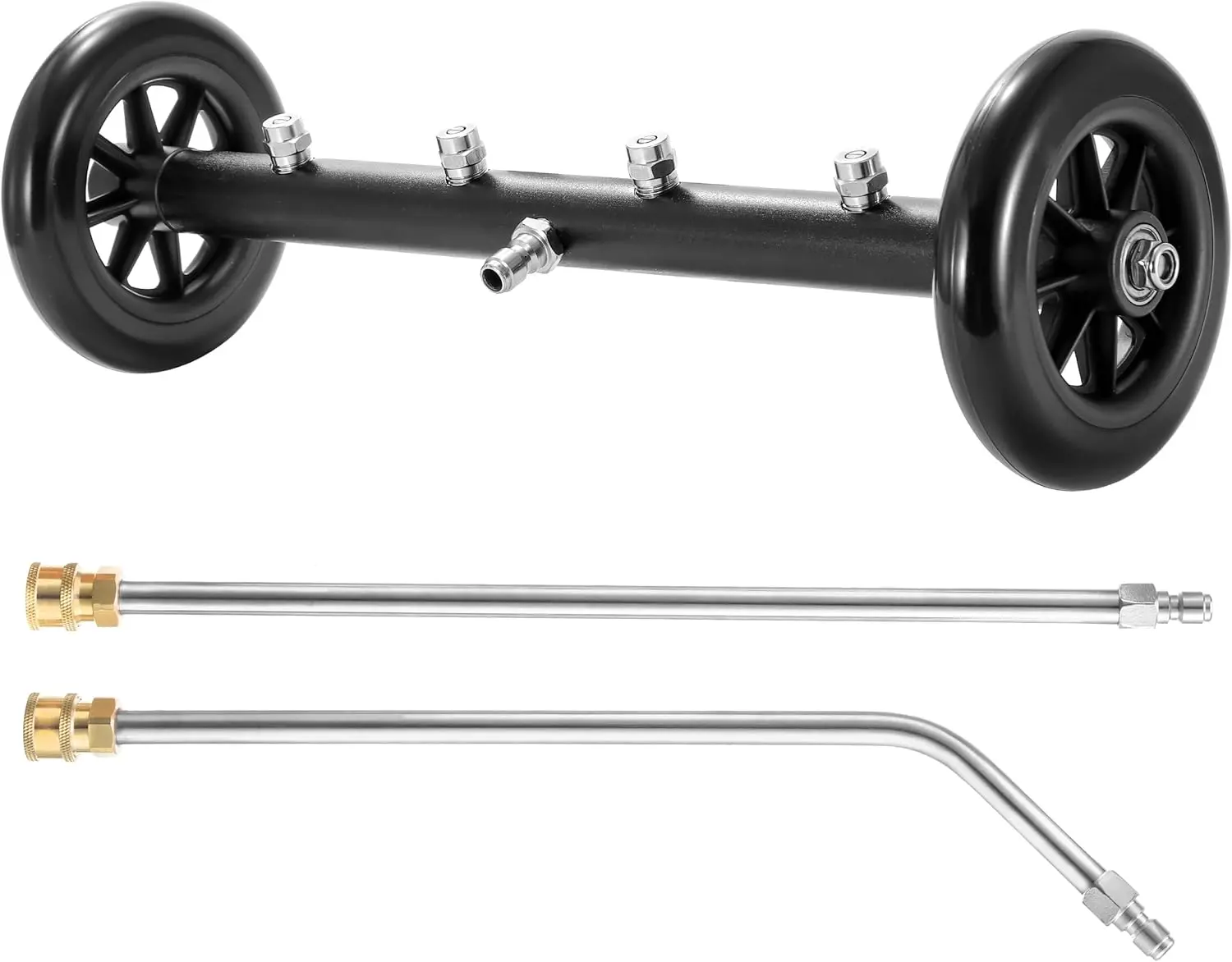 Tool Daily 16-Inch High-Pressure Undercarriage Cleaner, Pressure Washer Accessory with 2 Extension Wands, 4000 PSI Compatibility, Pressure Washer Accessories