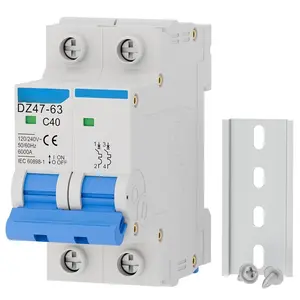 AC Miniature Circuit Breaker, 120V/240V 2 Pole 40 Amp DIN Rail Mount Circuit Breaker, MCB C40 Solar AC Disconnect ,Thermal  Trip