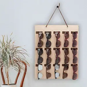 15 Grid Foldable Glasses Storage Organizer, Sunglasses Display Case Holder for Women Men, Portable Eyewear Storage Bag for Home Closet, Living Room, Bedroom & Travel Organization