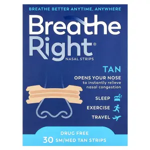 Breathe Right Nasal Strips, Small/Medium, 30 Tan Strips