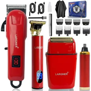 4 in 1 Electric Hair Trimmer Kit, 1 Set Rechargeable Hair Clipper Set, Professional Hair Cutting Grooming Kit for Men, Hair Beard Trimmer