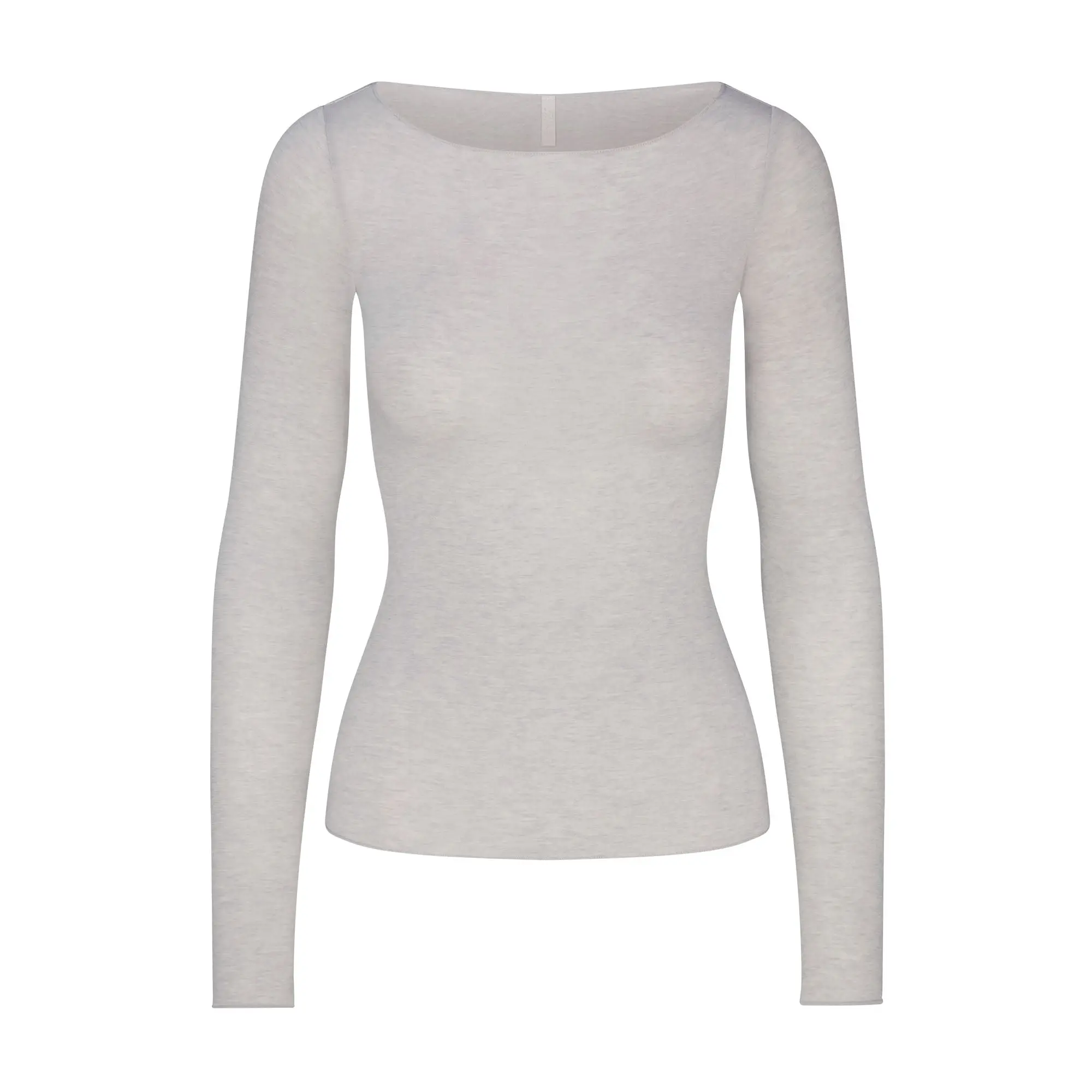 SKIMS SHEER MODAL LONG SLEEVE BOATNECK TOP