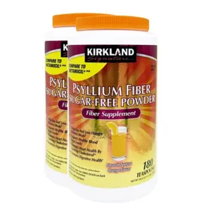 Kirkland Signature Natural Sugar-Free Psyllium Fiber Powder, 360 Doses, Fiber Supplement, Orange Flavor Dietary Fitness