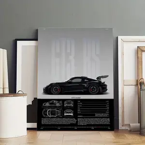 High-performance GT3 RS Model Specification Canvas Painting Oil Painting Wall Art Canvas Poster Decorative Painting Corridor Decoration Home Ornaments Photo physical print Wooden Wall Art Artistic