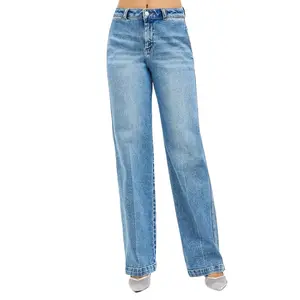 Risen Medium Wash Slouchy Straight Leg Jeans PS21660