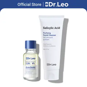 【On Sale】Dr.Leo Clear Skin Set: Oil Control Facial Cleanser + Drying Lotion Plus with 1.8% Encapsulated Salicylic Acid & Niacinamide for 24H Acne Relief