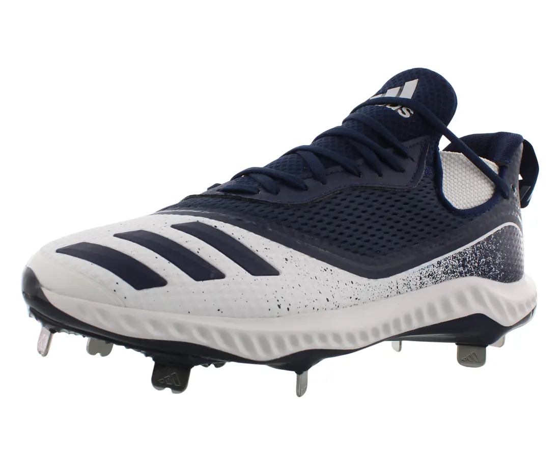 Adidas Men's Icon V Bounce Low-Top Baseball Cleats, Athletic Footwear and Performance Sports Training Sneaker, Sports Shoes, Casual, Running, Runner, Male Shoes, Athletic Snug, Footwear White/Collegiate Navy/Collegiate Navy
