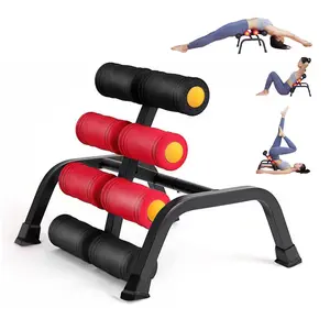 Mini Inversion Table - Compact Foldable Spinal Decompression Machine with 8 Massage Rollers, Safe Home Back Stretching Fitness Equipment