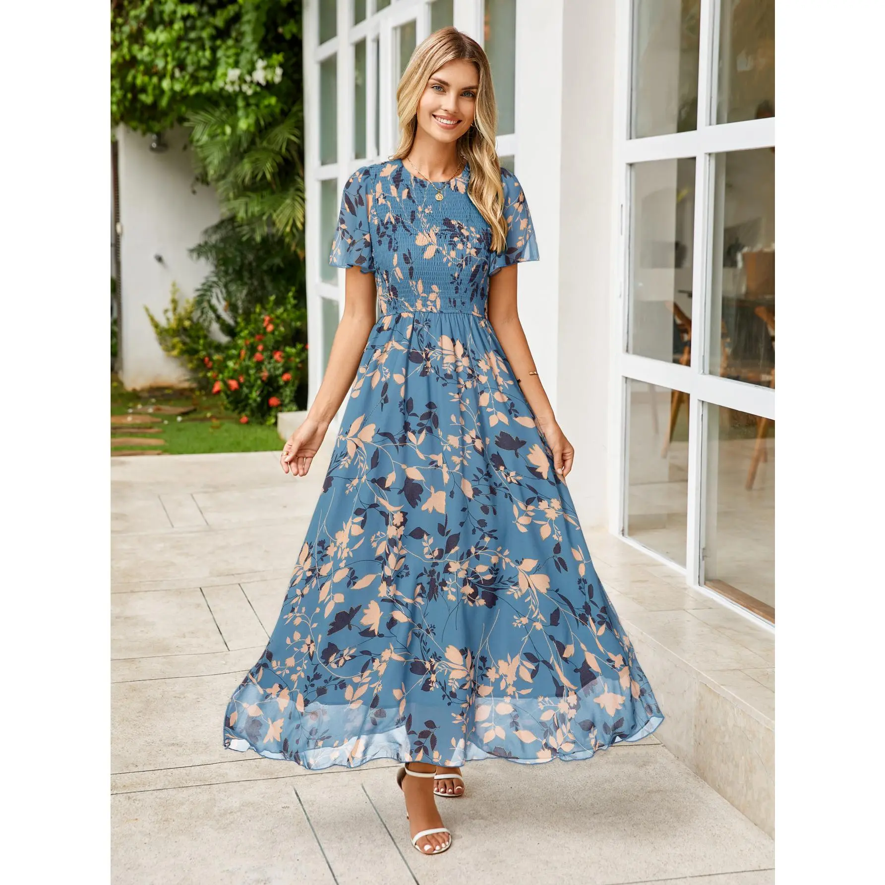 Spring Floral Wedding Guest Maxi Dress | Simplee