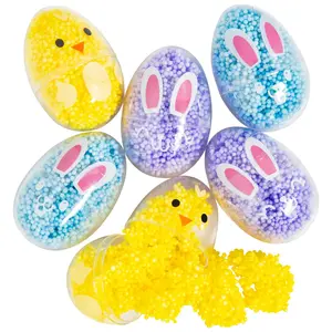 2 1/4" Squish Foam Dough-Filled Plastic Easter Eggs - 12 Pc.