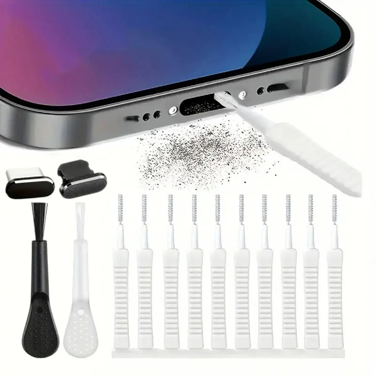 Phone Charging Port Cleaning Tool Kit, Portable Phone Cleaning and Camera Cleaner Tool, Maintenance Accessory Set for iPhone and Android Smartphones, Great Boyfriend Gift, Cleaning Kits
