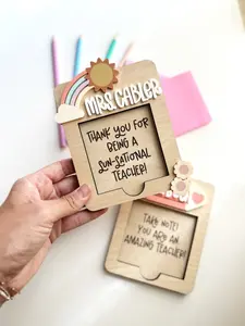 Personalized Teacher Gift, Teacher Appreciation, Post it Note Holder, Sticky Note Holder for Teacher Appreciation Gift, Teacher Gift