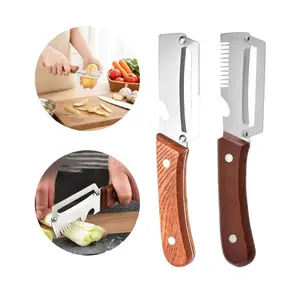 Premium-Grade Fruit & Vegetable Peeler | Sharp Stainless Steel Blade, Ergonomic Wooden Handle + Built-in Bottle Opener – Ideal for Daily Kitchen Use (Potatoes, Apples, Pumpkins & More)
